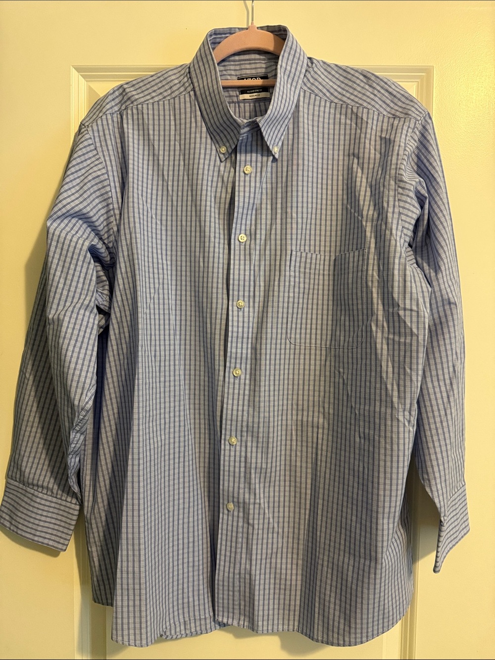 Izod Light Blue Thin-Striped Button-Down Dress Shirt